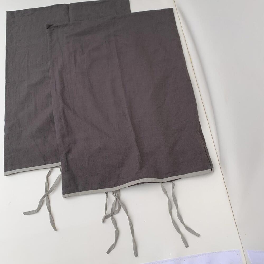 New No Box West Elm Pillow Shams Set of 2 Standard Brown Linen Cotton Coastal